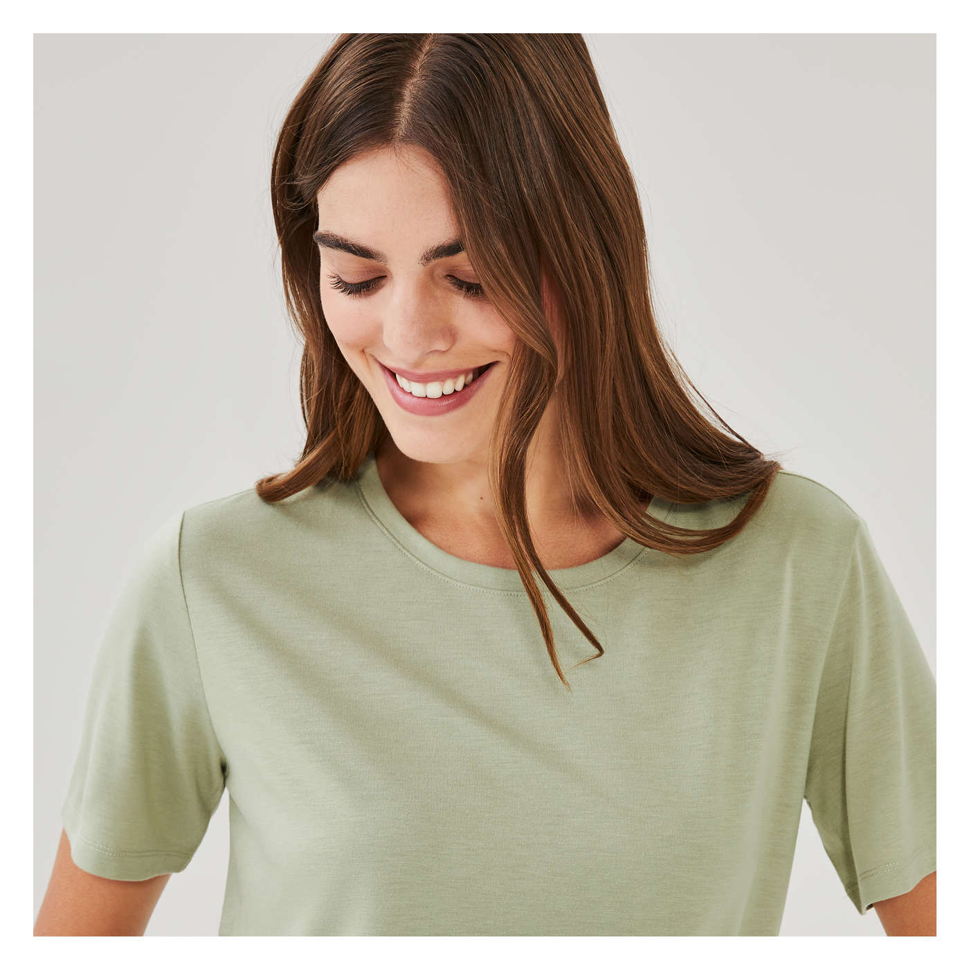 Tシャツ・カットソー AVANT TOI Women Sweater G223WD1300CSFVHGREEN Green Relaxed Crew Neck T-Shirt in Khaki Green from Joe Fresh
